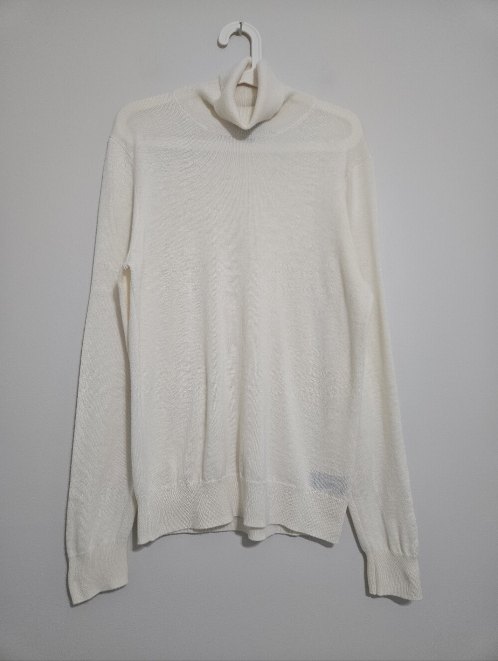 Hudson's Bay 100% Merino Wool Turtleneck Sweater Cream Ivory Womens Unisex Sz M
